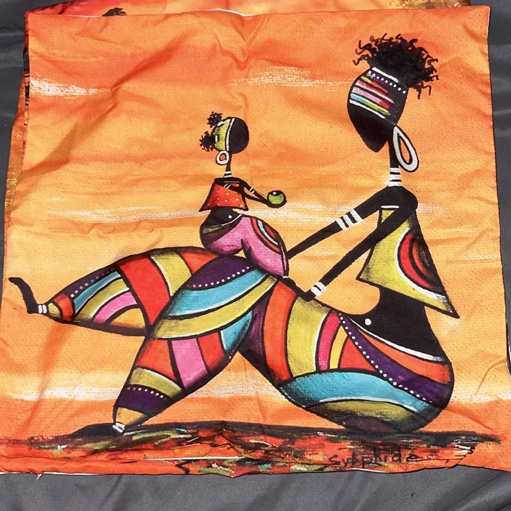 4-piece indigenous pillow cover set